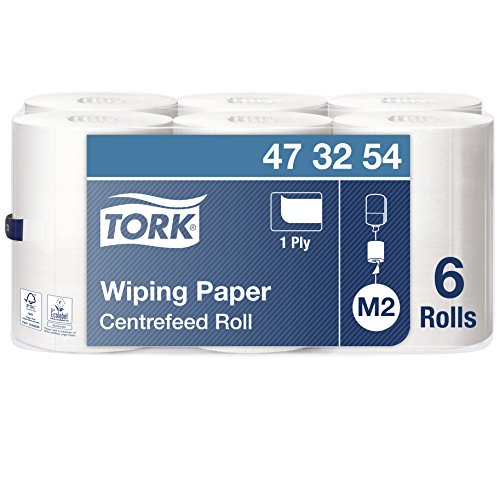 Tork 473254 Papel de secado Universal de 1 capa compatible con el sistema de alimentación central grande M2, 6 rollos (6 x 270m), Blanco