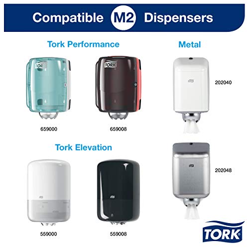 Tork 610134 - Pack de 2 bobinas de papel de secado, compatibles con el sistema M2, 1 capa, color blanco