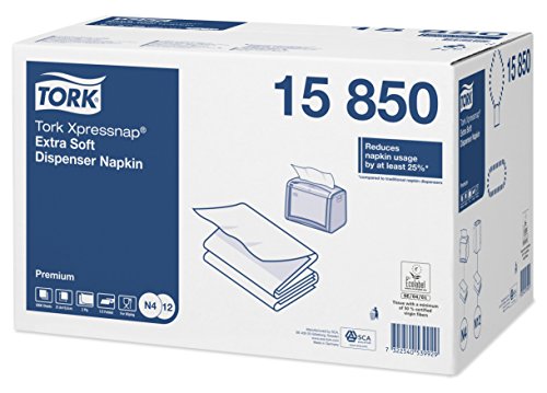 Tork Xpressnap 15850 Servilleta extrasuave/Recambios para el sistema N4 servilletero / 8 paquetes/Blanco