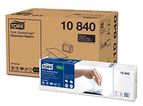 TORK Xpressnap - Servilletas de papel (5 paquetes de 225 servilletas), color blanco