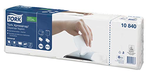 TORK Xpressnap - Servilletas de papel (5 paquetes de 225 servilletas), color blanco