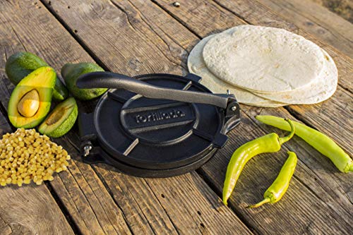 Tortillada – Prensa de Hierro Fundido para Hacer Tortillas + Recetas E-Book en Español (25cm)