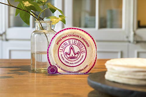 Tortillas Mexicanas de Maiz Blanco 100% Natural Alimento apto para Veganos y Celíacos. Envasado al vacío. Pack de 500 gr, 12 cm