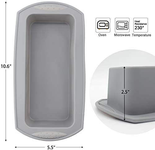 Tostadas de silicona - dos moldes de panadería de diferentes estilos, moldes de pan rectangular, tostadas de silicona, moldes no pegajosos para tortas y pan caseros