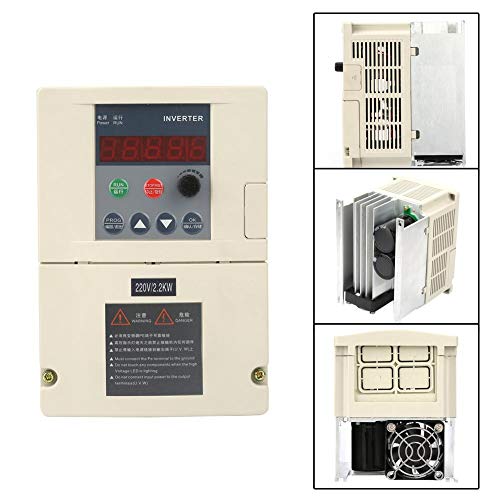 Tosuny Inversor VFD, 220V CA 2.2KW Convertidor de frecuencia Variable monofásico a trifásico Inversor variador VFD Controlador de Velocidad PWM para Flujo de Control de Bomba, máquina de Grabado