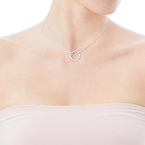 TOUS Hold - Collar de Plata de Primera Ley con Anilla - Anilla: 1,6 cm, Largo: 43,5 cm