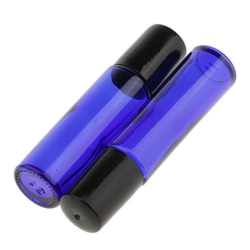 Toygogo 6pcs 10ml Travel Mini Rollo De Vidrio Vacío Recargable Portátil En Botellas Para Perfume De Aceites Esenciales Maquillaje Cosmético 4 Colores - Azul