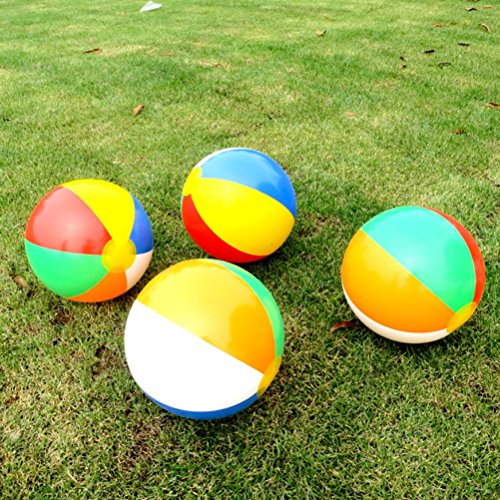 TOYMYTOY 12 Pack Niños inflables Bolas de Playa Rainbow Ball para Piscinas Beach Playing