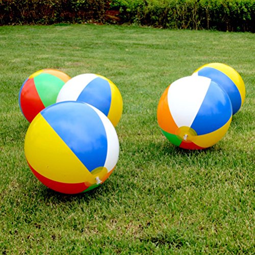 TOYMYTOY 12 Pack Niños inflables Bolas de Playa Rainbow Ball para Piscinas Beach Playing