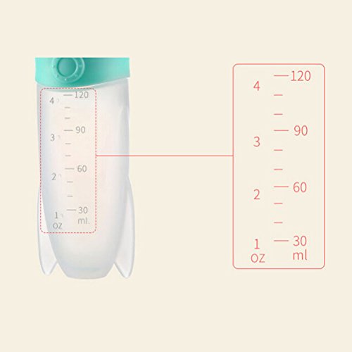 TOYMYTOY Biberón con Cuchara Dispensadora de Comida Infantil de Silicona A Prueba de Fugas (Verde)