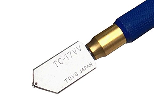 TOYO TC17B - Cortador de vidrio lubricado (ángulo de corte 138º, con mango de latón)