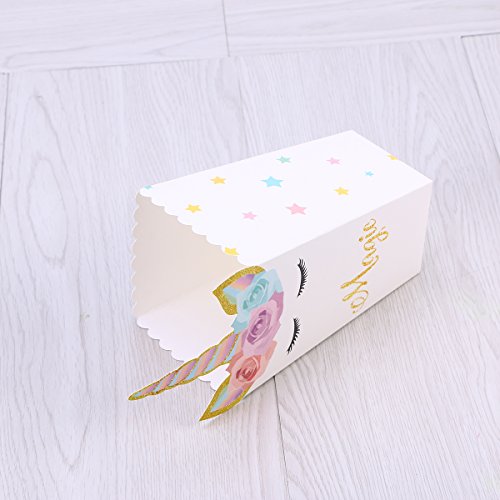 Toyvian Caja para Palomitas de Maíz con Unicornio Contenedores de Palomitas para Fiesta de Cumpleaños Unicornio Bautizo 12 Piezas