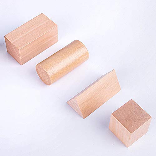 Toyvian Cuerpos de Geometría de Madera en Bolsa Montessori de Madera Clasificador de Forma para Niños