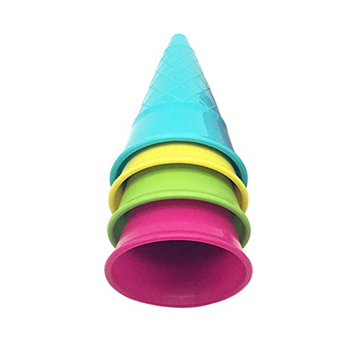 Toyvian Juguetes de Playa para niños Cono de Helado Cuchara Modelo de Playa Juguetes para niños Juego al Aire Libre para niños 5 Piezas (Colores aleatorios)