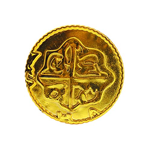 Toyvian Monedas de Oro de Piratas Juego de Juguetes de Monedas de plástico Accesorios para Chips Juego de Juego para niños - 100pcs (Dorado)