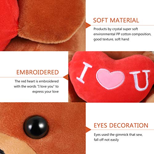 Toyvian Te Amo Oso Oso de Peluche, 11 Pulgadas con Corazón Rojo Peluche de Juguete de Regalo para Esposa O Novia en El Día de San Valentín Año Nuevo Cumpleaños Boda Aniversario