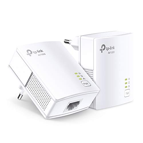 TP-Link TL-PA7017 KIT (2piezas) - Powerline/PLC AV1000 Starter Kit, 1 + 1 Puerto Gigabit, Alta Velocidad 1000Mbps, Ahorro Energía, Plug & Play