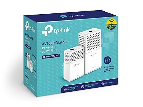 TP-Link TL-WPA7510 - KIT de Adaptadores Powerline Gigabit AV1000 Cobertura Internet, Línea Eléctrica, WiFi AV 1000 Mbps 2 Puertos, ideal Smart TV, Ps4, Nintendo Switch