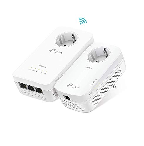 TP-Link TL-WPA8630P 2 PLC - KIT Repetidor de WiFi (WiFi AC1200 Mbps, Extensor, Repetidores de Red, Amplificador de wifi, 3 Puertos, Enchufe, ideal Smart TV, Ps4, Nintendo Switch)