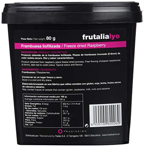 Tradissimo, Frambuesa liofilizada -  3 de 80 gr. (Total 240 gr.)