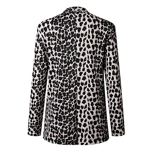 Traje de Trabajo de Negocios Atractivo con Manga Larga de Piel de Serpiente para Mujer Escudo Outwear (Color : Leopard Print, Size : XL)