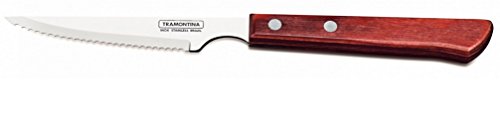 Tramontina Churrasco 21109-674 - Cuchillo (22 cm, Acero Inoxidable, 420 Stainless, Madera, Marrón, Acero Inoxidable)