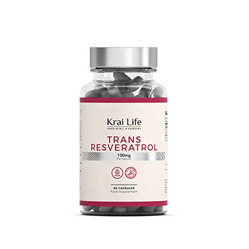 Trans-Resveratrol 100 mg, hochdosiertes Resveratrol aus japanischem Staudenknöterich, Polygonum cuspidatum | 90 vegane Kapseln | Antioxidantische Wirkung | Vegan, glutenfrei, ohne GVO