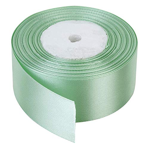 Trimming Shop Doble Cara Satén Poliéster Cinta para para Envolver Regalos Decoración Artesanía Arte Boda Celebración Cumpleaños - Verde Menta, 22mm x 22 Metres