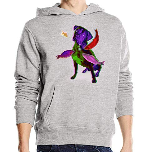 Trippy Dog Psychedelic Fish Neon Art - Sudadera con capucha unisex