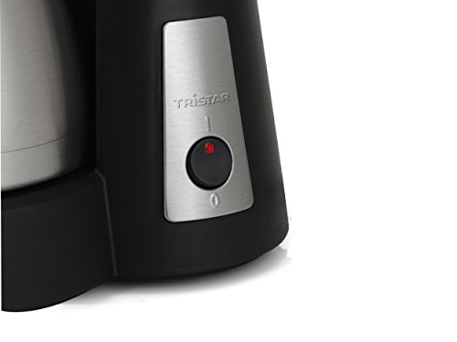 Tristar CM-1234 Cafetera Acero Inoxidable y Capacidad para 1 litro, para hasta 10 Tazas de café, 800 W, Filtro extraíble, Elemento antigoteo, Negro, Jarra de 1 l