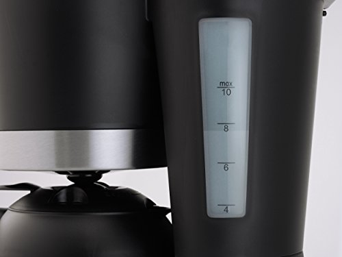 Tristar CM-1234 Cafetera Acero Inoxidable y Capacidad para 1 litro, para hasta 10 Tazas de café, 800 W, Filtro extraíble, Elemento antigoteo, Negro, Jarra de 1 l