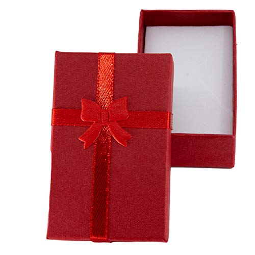 TRIXES 12 PC Cajas de Regalo Rectangulares Elegantes con Cinta y Lazo - para Presentación de Joyería - Cajas para Joyas - Inserto Espuma con Ranura para Pendientes y Anillos