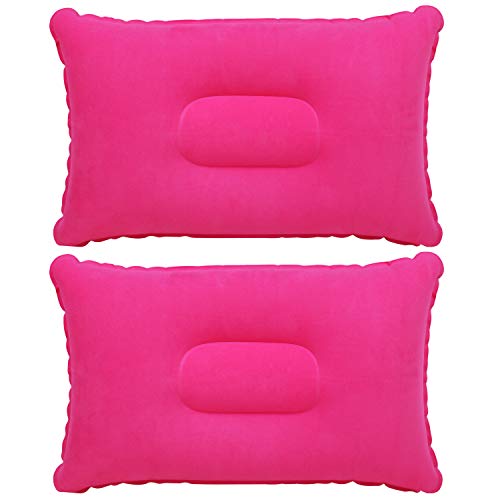 TRIXES Almohada Inflable para Viaje o para Acampar - Almohada para Inflar - Paquete Doble Rosa