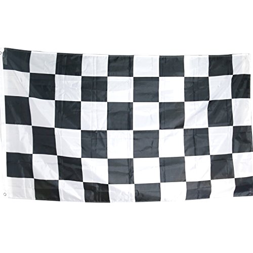 TRIXES Bandera Grande a Cuadros Blancos y Negros Carrera Autos F1-5 pies x 3 pies