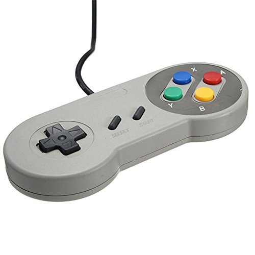 TRIXES Cojín de Juegos Retro Controlador de Reemplazo Compatible con SNES (Sistema de Entretenimiento Súper Nintendo)