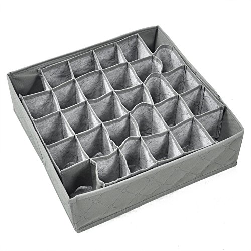 TRIXES Contenedor Subdividido para Cajones - 30 Compartimentos - en Tela - Caja para Guardar Calcetines, Corbatas, Ropa Interior - Organizador del Cajón