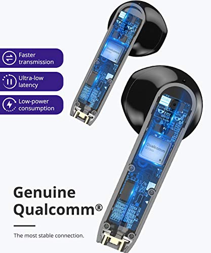 Tronsmart Onyx Ace Auriculares Bluetooth 5.0, Qualcomm Chip QCC3020, TWS Auriculares Inalámbricos con 4 Micrófonos, 24H Playtime, Aptx HD Calidad de Sonido, Cancelación de Ruido, Carga Rapida y IPX5