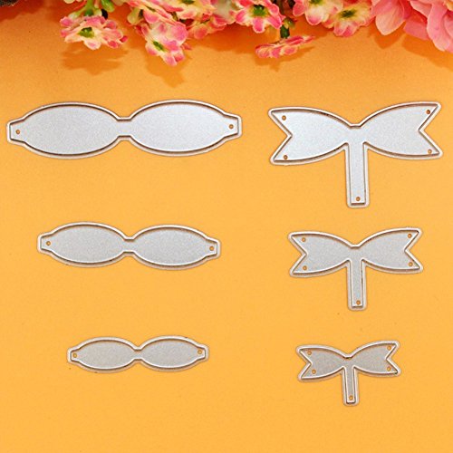 Troqueles de corte de Quanjucheer, Juego de 6 troqueles para hacer lazos, herramienta para manualidades, álbumes de recortes, álbumes de fotos, repujado decorativo, para cumpleaños 3.4cm plata