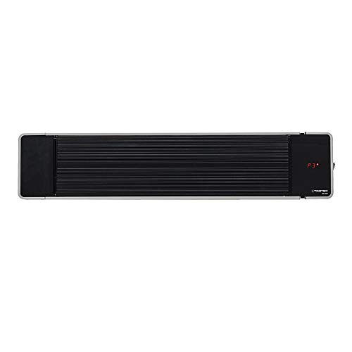 TROTEC Calefactor por radiación de luz Negra IRD 1200| Radiador Infrarrojo | para Exteriores | Radiadores de terraza| 1.200 W | IP55 Clase de protección | Incluye Soporte de Pared y Techo