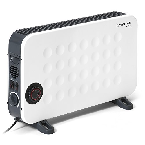 TROTEC Convector de diseño TCH 26 E, 2.000 W, 3 Niveles, Termostato, Anti Sobrecalentamiento, Antihielo, Turboventilador, Silencioso, Portátil, Compacto, Blanco, Oficina, Hogar