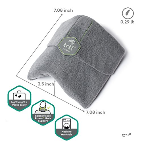 trtl Pillow - Almohada de Viaje con Soporte para el Cuello Probada científicamente. para Lavar a máquina - Gris