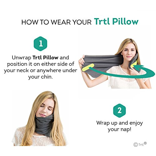 trtl Pillow - Almohada de Viaje con Soporte para el Cuello Probada científicamente. para Lavar a máquina - Gris