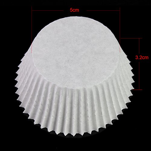 TsunNee - Moldes para cupcakes, moldes de papel para hornear, moldes para magdalenas, 7 cm. blanco