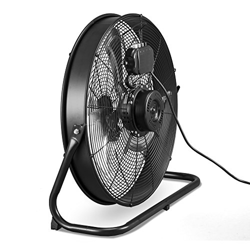 TTROTEC Ventilador de Suelo TVM 20 D, 120 W, 3 Velocidades de Ventilación, Inclinación Regulable 360°, Silencioso, Pie de Apoyo Estable y Antideslizante, Negro