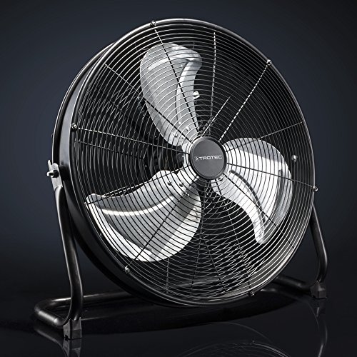 TTROTEC Ventilador de Suelo TVM 20 D, 120 W, 3 Velocidades de Ventilación, Inclinación Regulable 360°, Silencioso, Pie de Apoyo Estable y Antideslizante, Negro