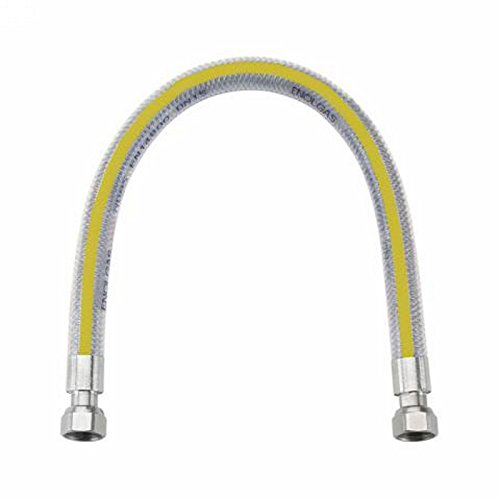 Tubo flexible para gas de acero inoxidable revestido con corrugado amarilla 1/2 'x 1 mt