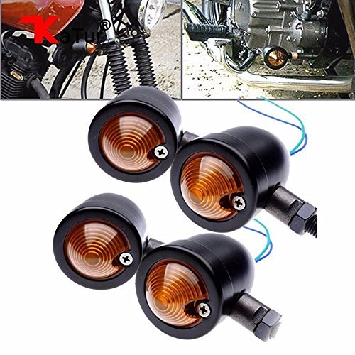 TUINCYN Luces intermitentes para motocicletas Bombilla luz de aluminio anodizado Indicador del motor Luz intermitente (4 piezas)