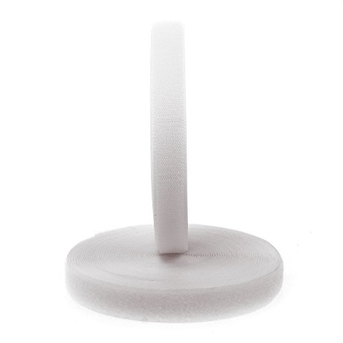 TUKA 25m x 20mm Hook y Loop Bandas para Coser, no Autoadhesivas, 20 mm de Ancho, 25m Gancho y 25m Bucle Cinta, de Vuelta sin Adhesivo, Cinta de Gancho y Bucle, Blanco, TKB5004 White