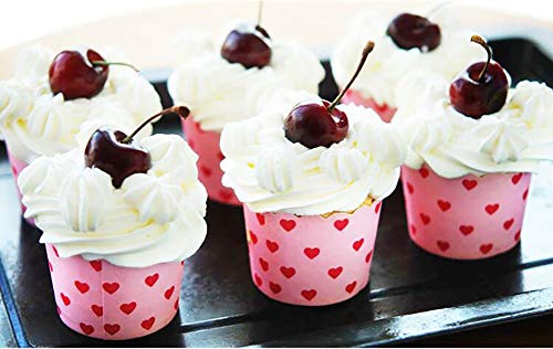 Tukistore 100 Piezas Cupcake de Papel Molde de Muffin de Postre Casos de Papel Muffin Envoltura de la Magdalena Papel Cupcake a Prueba de Grasa Liner Muffin Pan Papel de Cupcakes (Color Aleatorio)