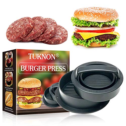 TUKNON Burger Press, Prensa de Hamburguesa rellena, Molde Hamburguesas, Antiadherente 3 en 1 Molde Hamburguesas Cocina Artesanal para Hamburguesas Caseras, Barbacoa, Salchichas, Ideal para Barbacoa